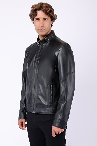 Leather Club Siyah Hakiki Deri Ceket