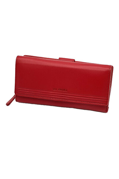 Micutz Women's Wallet Made of Natural Leather Micutz®, 19x10x5 cm, La Scala Luxury, Many Compartments, Red