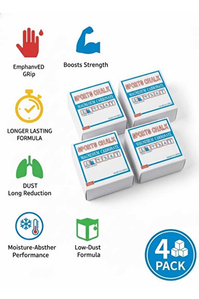 Fstyle Four pieces of magnesium powder for weightlifting and sports, anti-slip. Weightlifting powder.