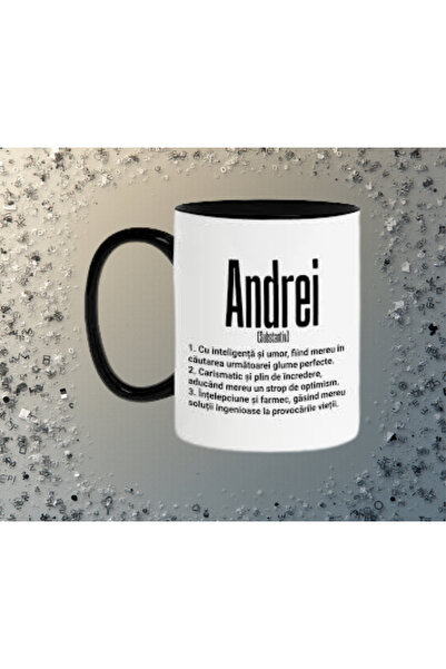 CrisPrint Mug with Black Interior – Definition "Andrei" – Personalized Gift