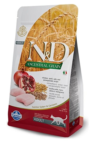 N&D Ancestral Grain Tavuklu ve Narlı Ata Tahıllı Yetişkin Kedi Maması 1,5 kg