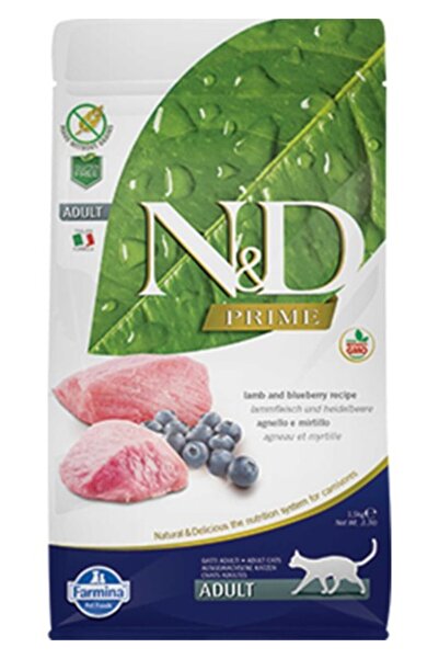 N&D Nd Prime Tahılsız Kuzu Etli ve Yaban Mersinli Kedi Maması 1.5 kg