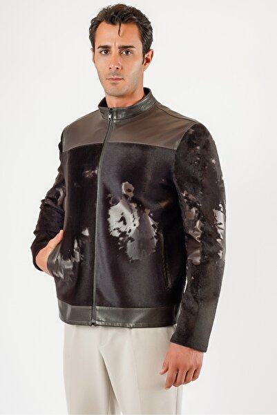 Leather Club Kahve Kürk Garnili Hakiki Deri Ceket