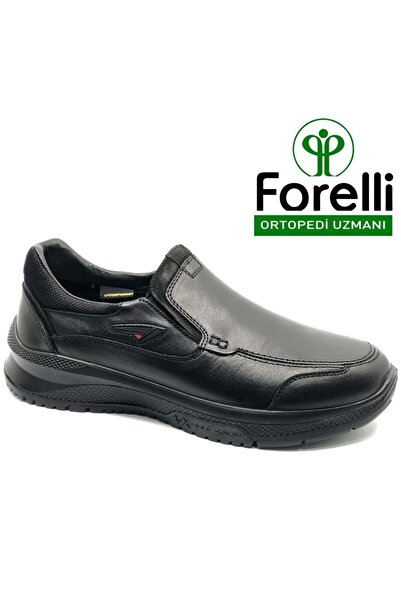 Forelli Ανδρικά παπούτσια casual Drake από γνήσιο δέρμα Orthopedic Comfort ΜΑΥΡΟ