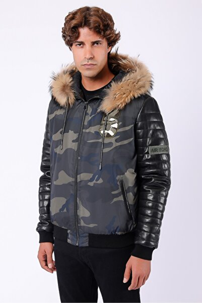 Leather Club Kürk Aksesuarlı Hakiki Deri Mont