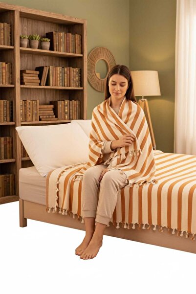 TECHTACT 100% Cotton Organic Single Tasseled Pique, 160X220 cm Bedspread, Sof...