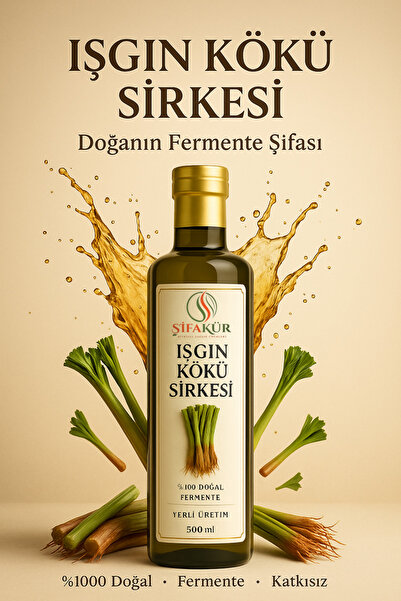 ŞİFAKÜR BİTKİSEL SAĞLIK ÜRÜNLERİ Işgın Kökü Sirkesi 500 ml | Doğal Fermente |...