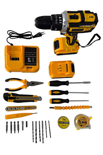 OEM APF® Cordless Drill Set with 2x48V Lithium Rechargeable Batteries, Carrying and Storage Box