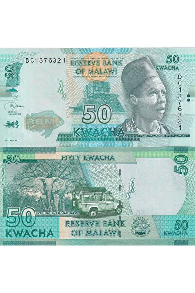 emir koleksiyon coin & paper collection Malawi 2020 Yılı 50 Kwacha Yabancı Ka...