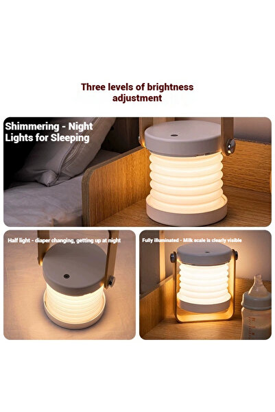 LIXADA Lancoon Rechargeable Lantern Light 360°Adjustable Foldable Portable Lamp with 3 Levels Brightness