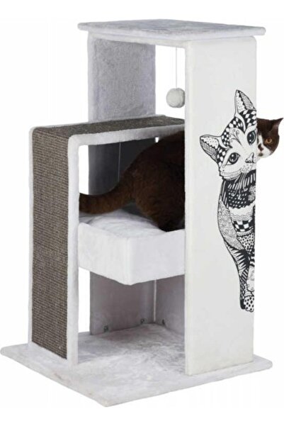 Trixie Kedi Tırmalama Oyun Evi, 101cm, Beyaz Gri