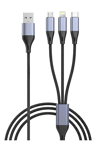 Generic 3-in-1 USB Phone Charger Cable - 5A Fast Braided Nylon Charging Cord