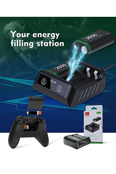 Generic 2×2650mAh Rechargeable Battery Packs, Fast Charging Dock for Xbox One/Series X/S