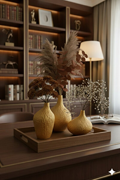 muffag Χειροποίητο χρυσό βάζο από γύψο 10 εκ. 3 τεμαχίων