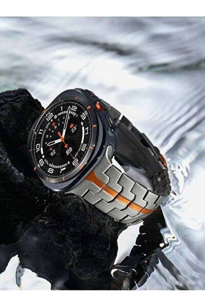 Generic Titanium Metal Replacement Band for Samsung Galaxy Watch Ultra 47mm - Titanium Orange