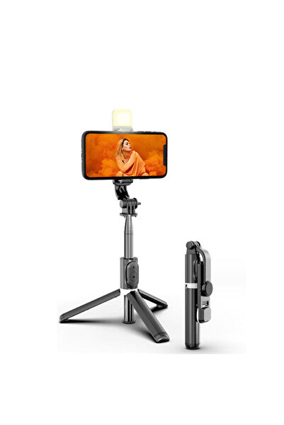 Generic Multifunctional Selfie Stick with Tripod & Fill Light, Bluetooth Remote Control for All Smartphones