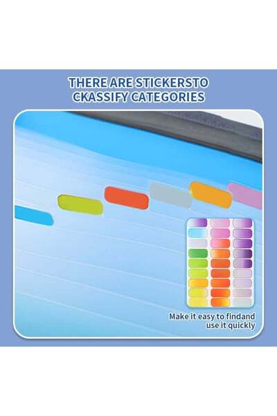 Generic 13-Layer Partition Large Capacity Zipper Document Folder with Color Labels