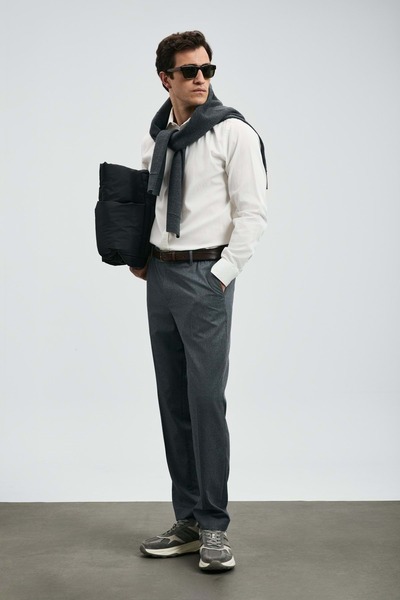 Lufian 112010686 Ferla Basic Shirt Regular Fit Men's Shirt White