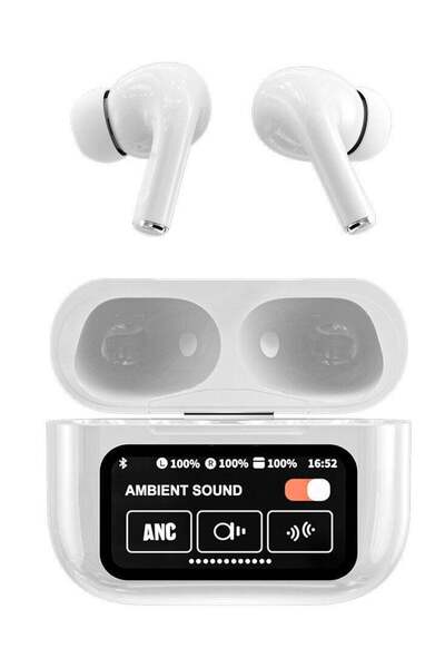 Generic Wireless Earphones Bluetooth 5.4 AI Smart Chip LED Touchscreen - White