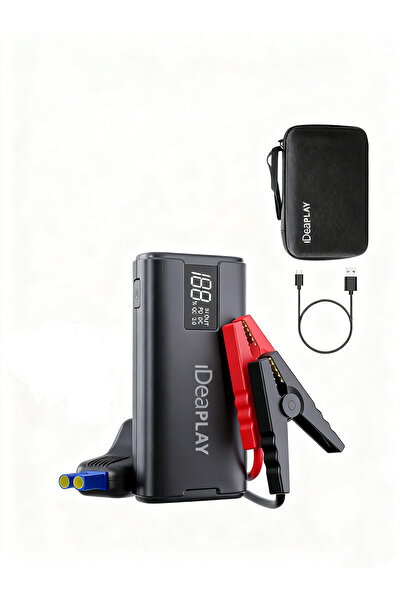 IDEAPLAY جهاز بدء تشغيل بطارية السيارة، يعمل بالبنزين سعة 8.0 لتر و7.0 لتر ديزل، مزود بشاشة عرض
