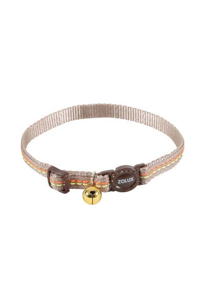 Zolux طوق نايلون ملون بخطين - شوكولاتة