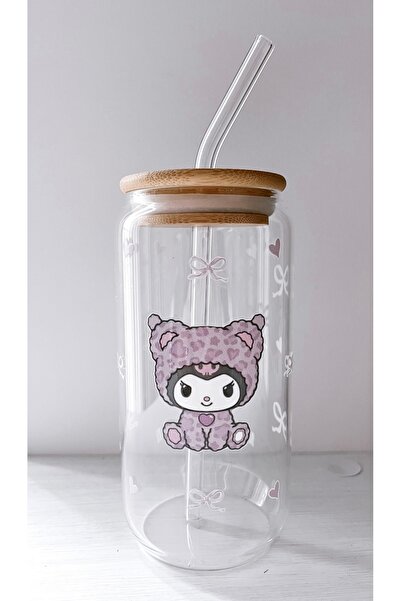 Rolin Design Kuromi Baskılı Pipetli Bardak 500Ml