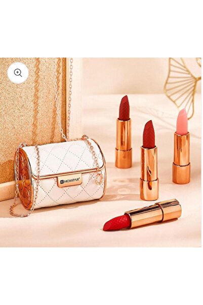 HOMPAR Rouge Hombar Set with Elegant Leather Bag – 4 Pieces