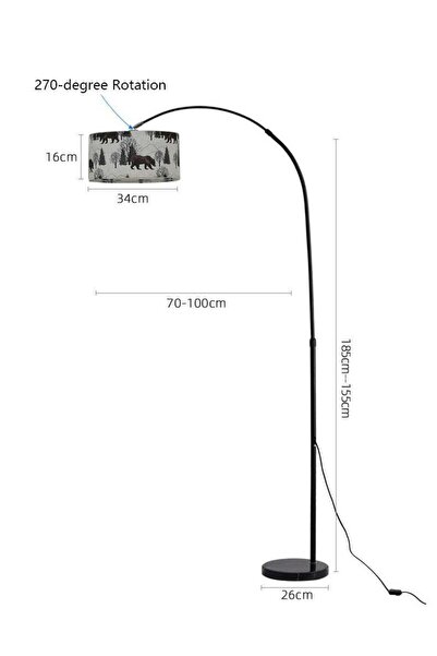 X SPRING Nordic Floor Lamp - 3 Adjustable Colors, with Shade & Remote Control, Eye-Caring Design