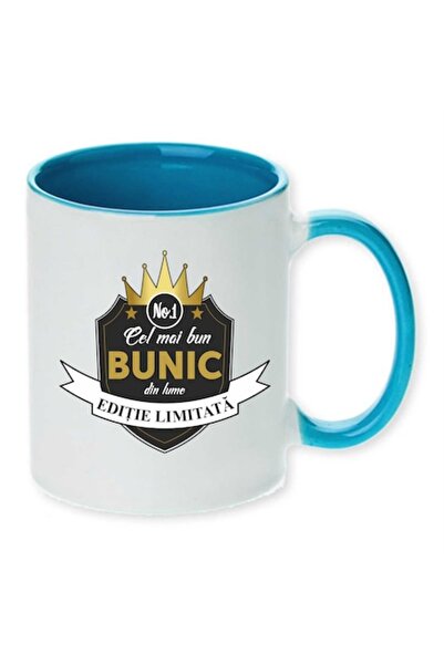 CRD PRINT Personalized mug with 'Best Grandpa' print, Blue, Ceramic, 330 ml