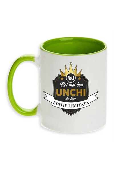 CRD PRINT Personalized mug with print "Best Uncle", Green, Ceramic, 330 ml,