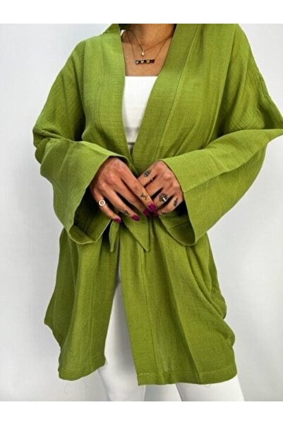 UNBOX Linen Green Cardigan