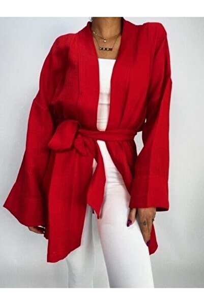 UNBOX Linen Red Cardigan