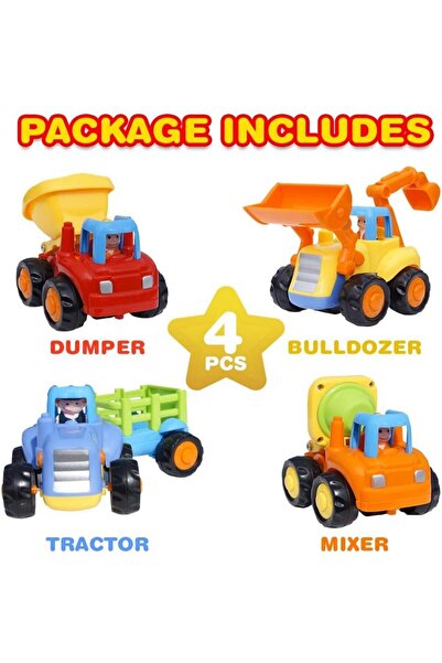 Ominii 4 Pcs Construction vehicle toy set Car Inertia Car Kids Toy Kindergarten Activities Gifts