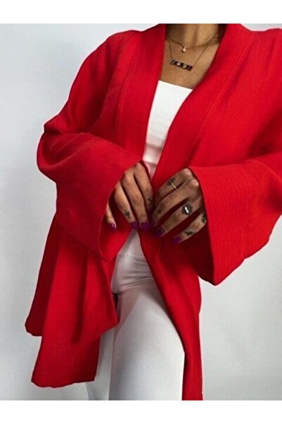 UNBOX Linen Red Cardigan