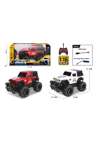 Toysea 1:16 Off-Road RC Car, 4 Function Remote Control Jeep with USB Charger