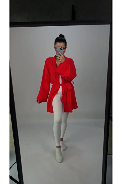 UNBOX Linen Red Cardigan