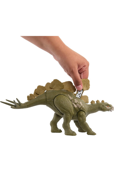 mattel Jurassic World Hesperosaurus figure with roaring sounds and attack action