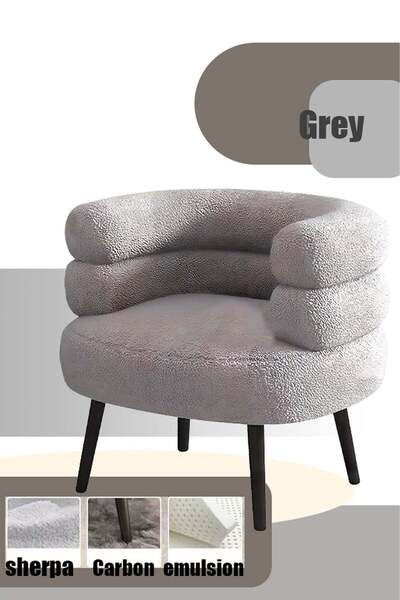 Generic Leon Home Fabric dressing chair with an elegant aesthetic touch - Grey