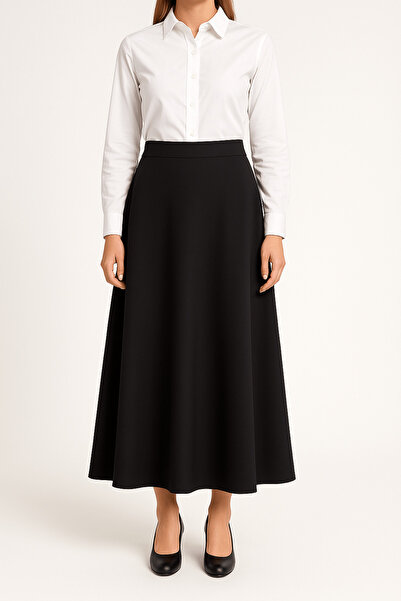 VELLICHOR Black Scuba Skirt