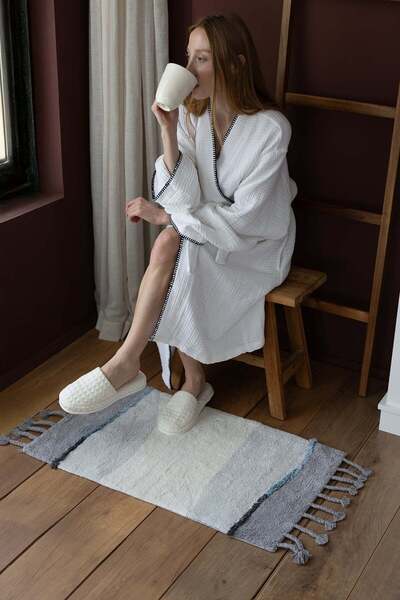 İrya Marble Single Bath Mat 100% Cotton 50X80 Gray