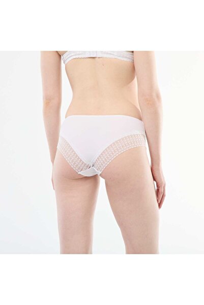 KİABİ Ribbed Shorty with Lace WHITE