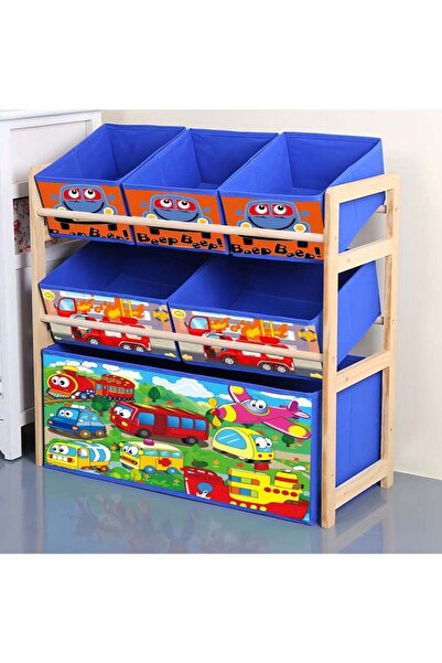 Generic Leon Home 3-Layer Kids Toy Storage Box with 6 Patterned Canvas Remova...