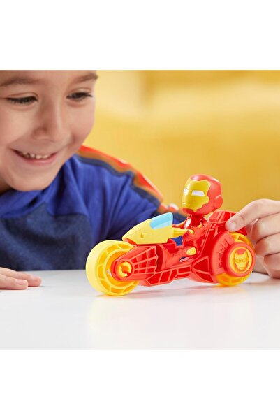Hasbro Marvel Spidey and His Amazing Friends – Iron Man with Motorcycle Figure