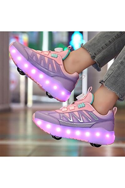 MIXSNOW Roller Skates 4 Wheels Shoes for Kids New Upgrade Skates Sneakers LED Up Rechargeable Sport Sneaker
