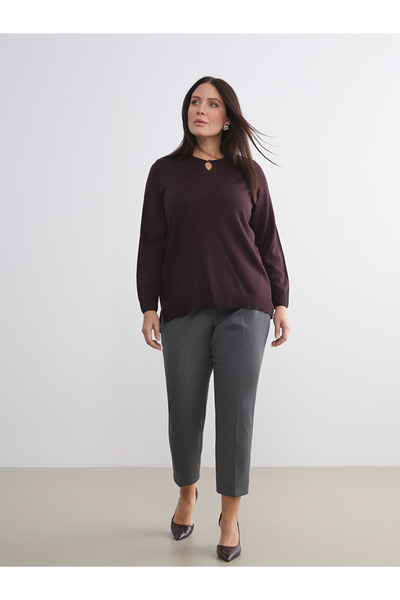 LC Waikiki Classic Gray Women's Elastic Waist Trousers