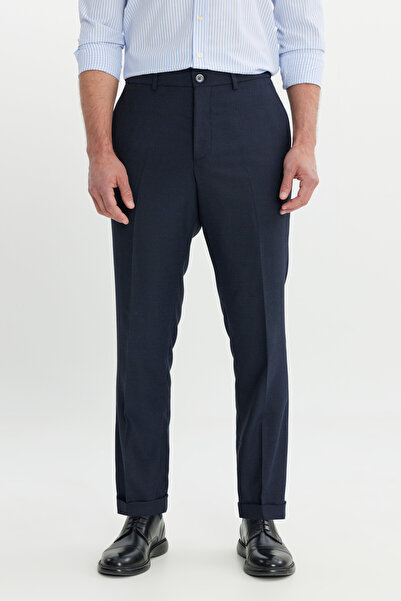 ALTINYILDIZ CLASSICS Ανδρικό κλασικό παντελόνι με άνετη εφαρμογή, με μοτίβο μάτια πουλιού, ελαστική μέση και πλαϊνές τσέπες