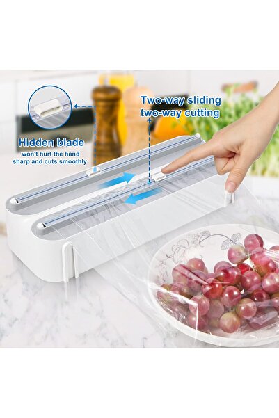 Generic 3 in 1 Wrap Organizer Aluminum Foil Dispenser,magnetic foil and plastic wrap organizer