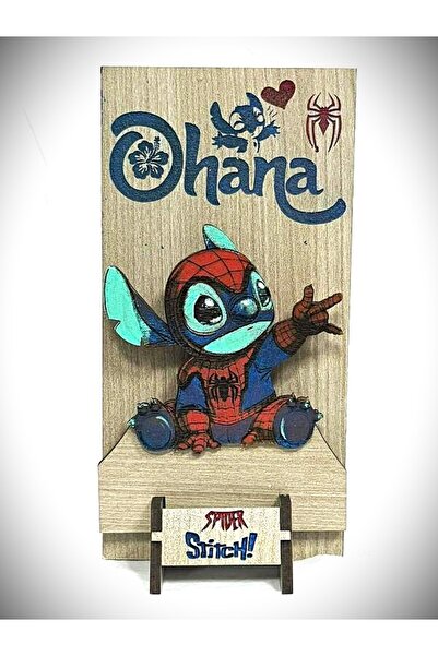 DÜKKAN DESİGN LAZER KAZIMA EL BOYAMA SPİDER STICH AHŞAP BİBLO