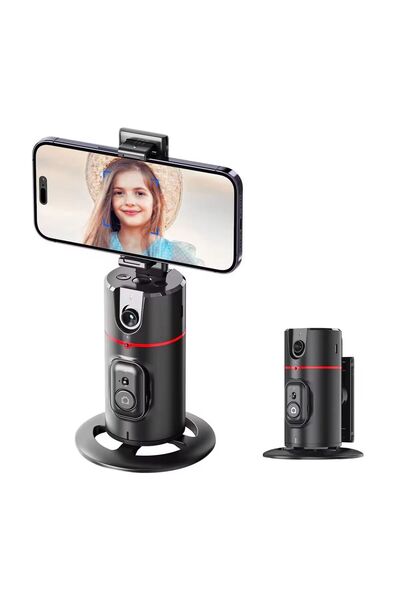 Generic حامل هاتف ثلاثي القوائم مع خاصية تتبع الوجه 360 درجة للتحكم بالإيماءا...