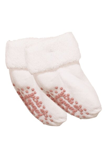 bebegen جوارب بيضاء منحنية للجنسين ذات نعل غير قابل للانزلاق